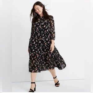 Madewell black floral dress